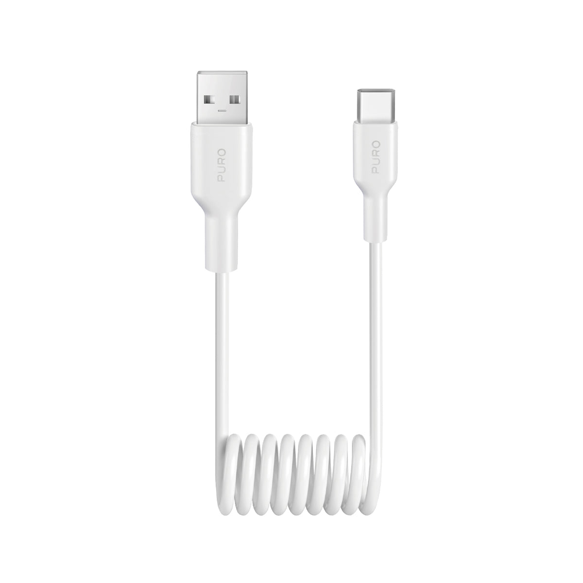 USB-A to USB-C TPU Spiral Cable, 1m