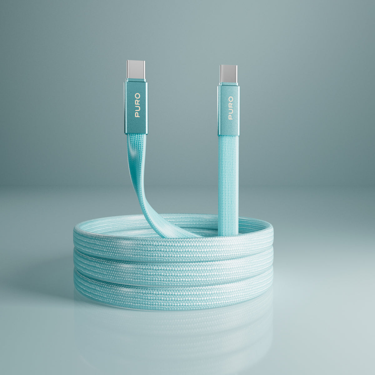 Cavo slim in tessuto intrecciato, da USB-C 2.0 a USB-C 2.0, 1m