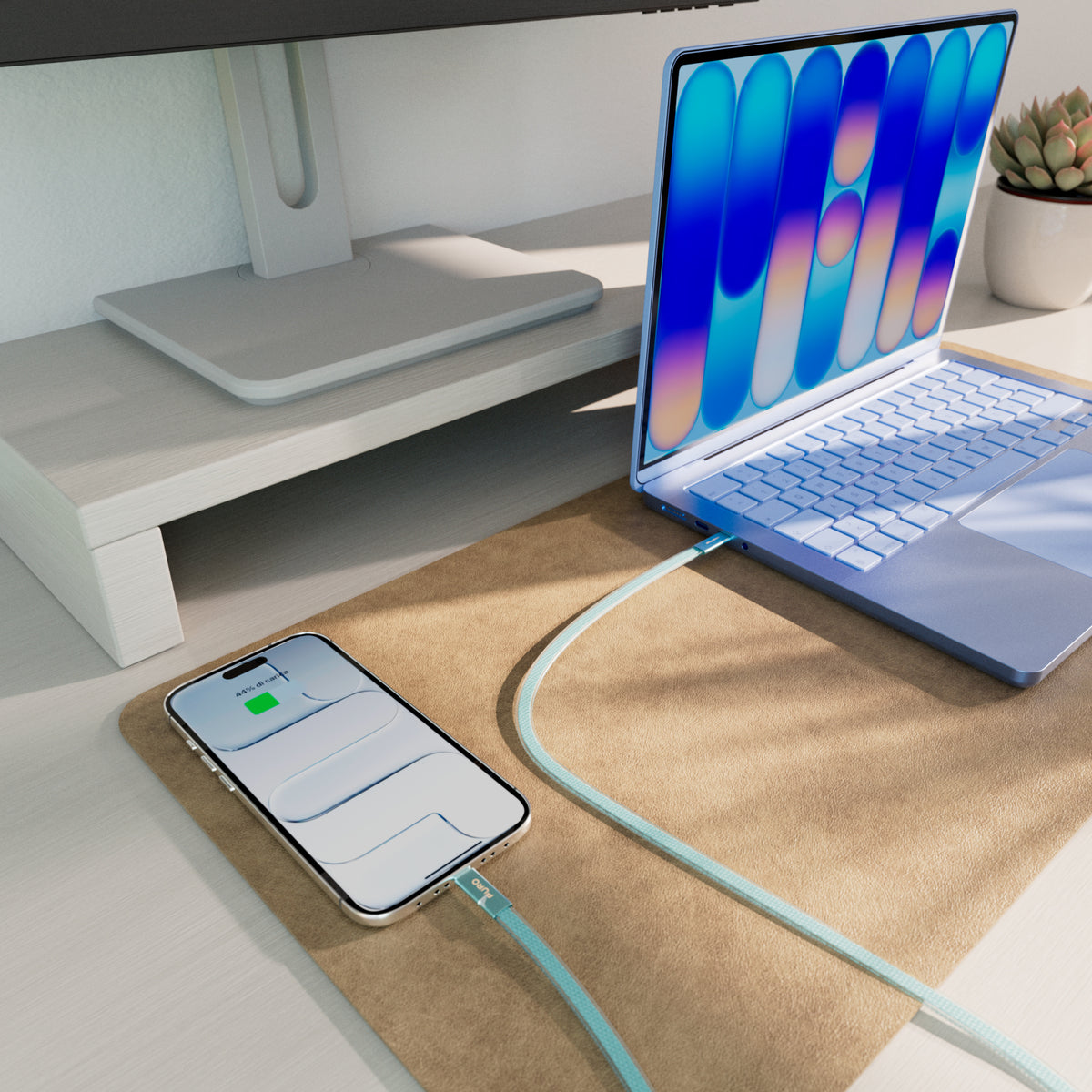 Cavo slim in tessuto intrecciato, da USB-C 2.0 a USB-C 2.0, 1m