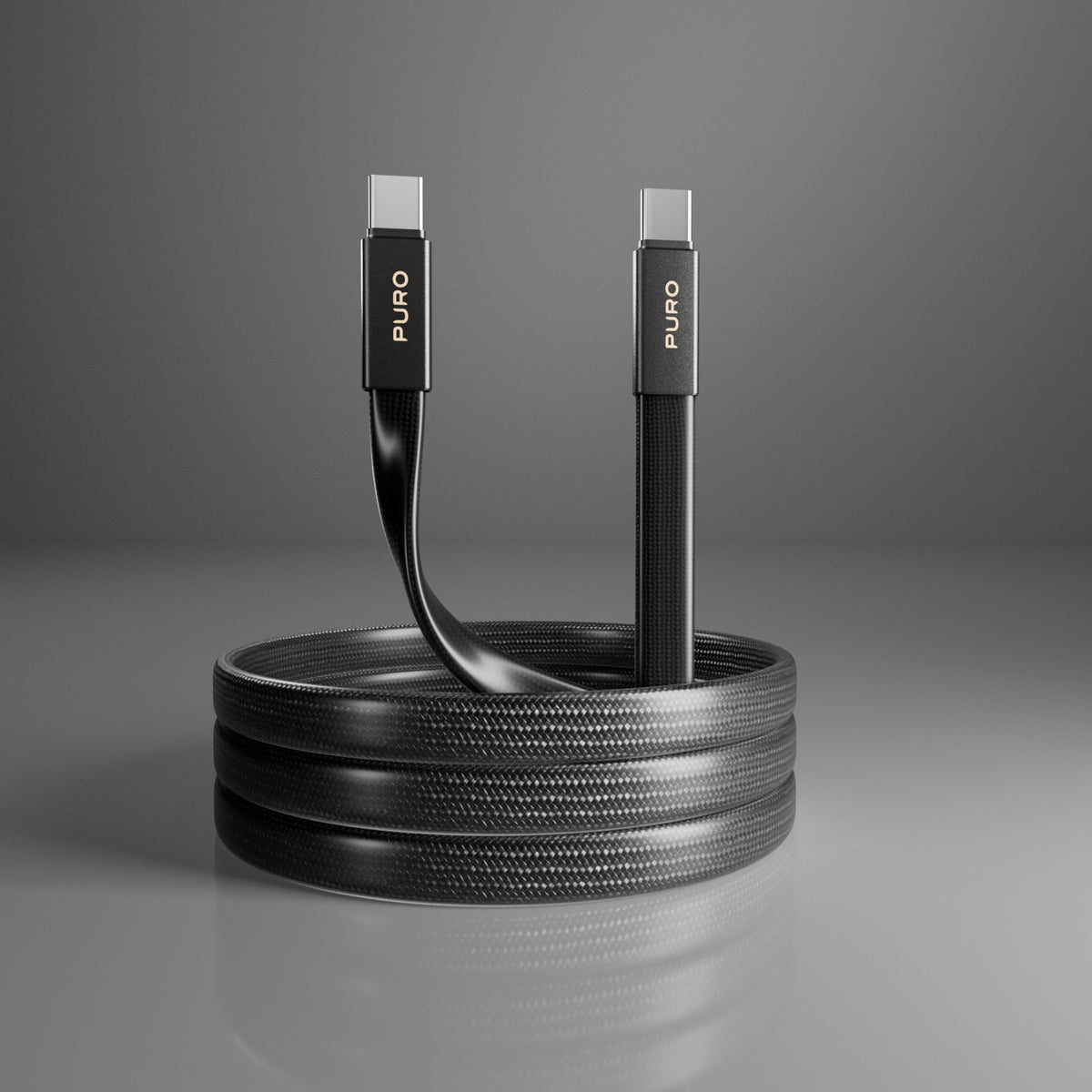 Cavo slim in tessuto intrecciato, da USB-C 2.0 a USB-C 2.0, 1m