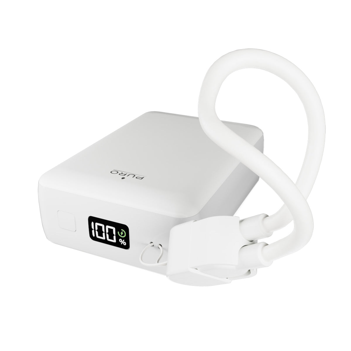 Mini Power Bank “Power Cube 20” 20000 mAh with integrated LCD display and USB-C cable