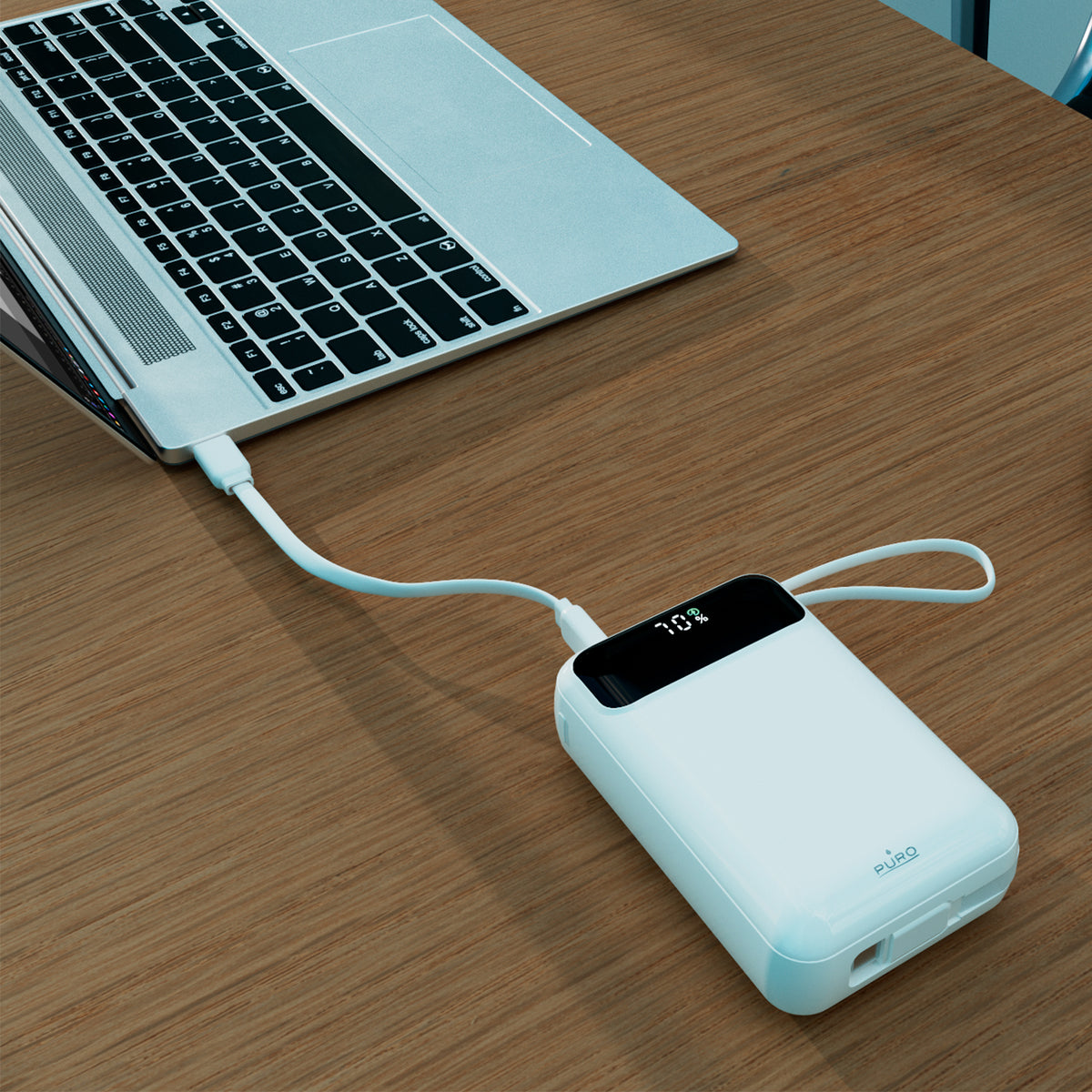 Power bank 20000 mAh 45W con display LCD e cavi integrati
