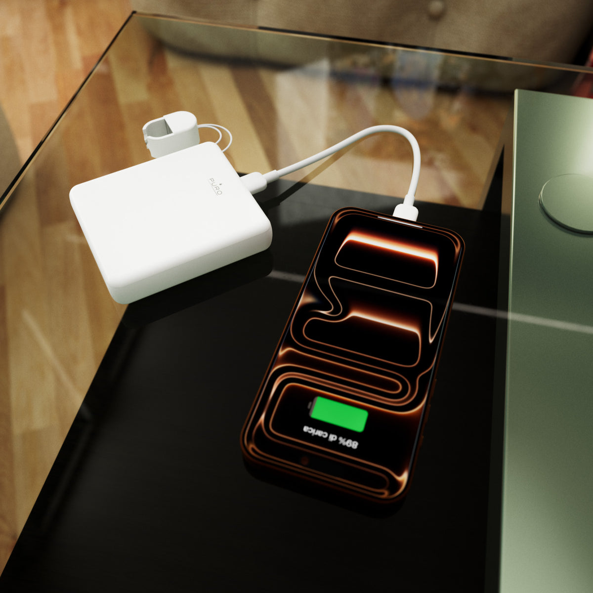 Powerbank “Power Cube 5” 5000mAh con porta USB-C e cavo rimovibile