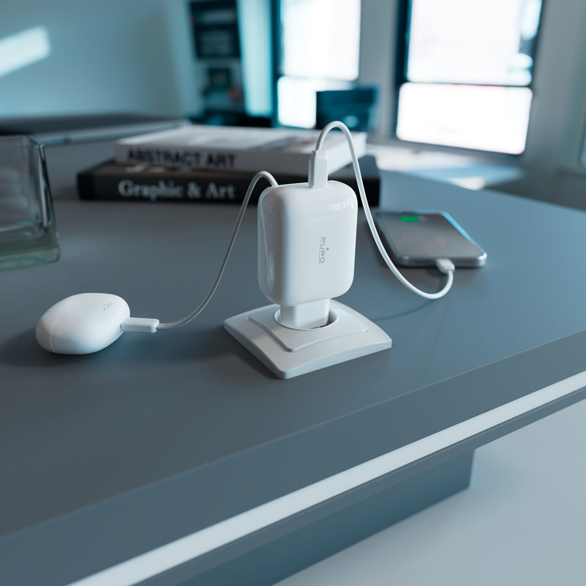 Chargeur GaN 65W avec câble USB‑C rétractable