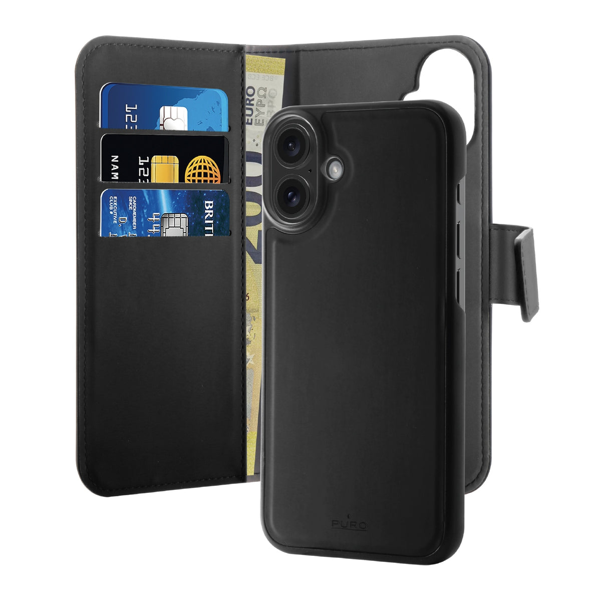 Detachable 2 in 1 Wallet Case for iPhone 16 Plus