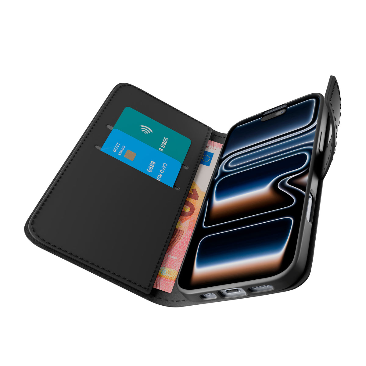 Étui portefeuille avec support pour iPhone 17 Pro Max