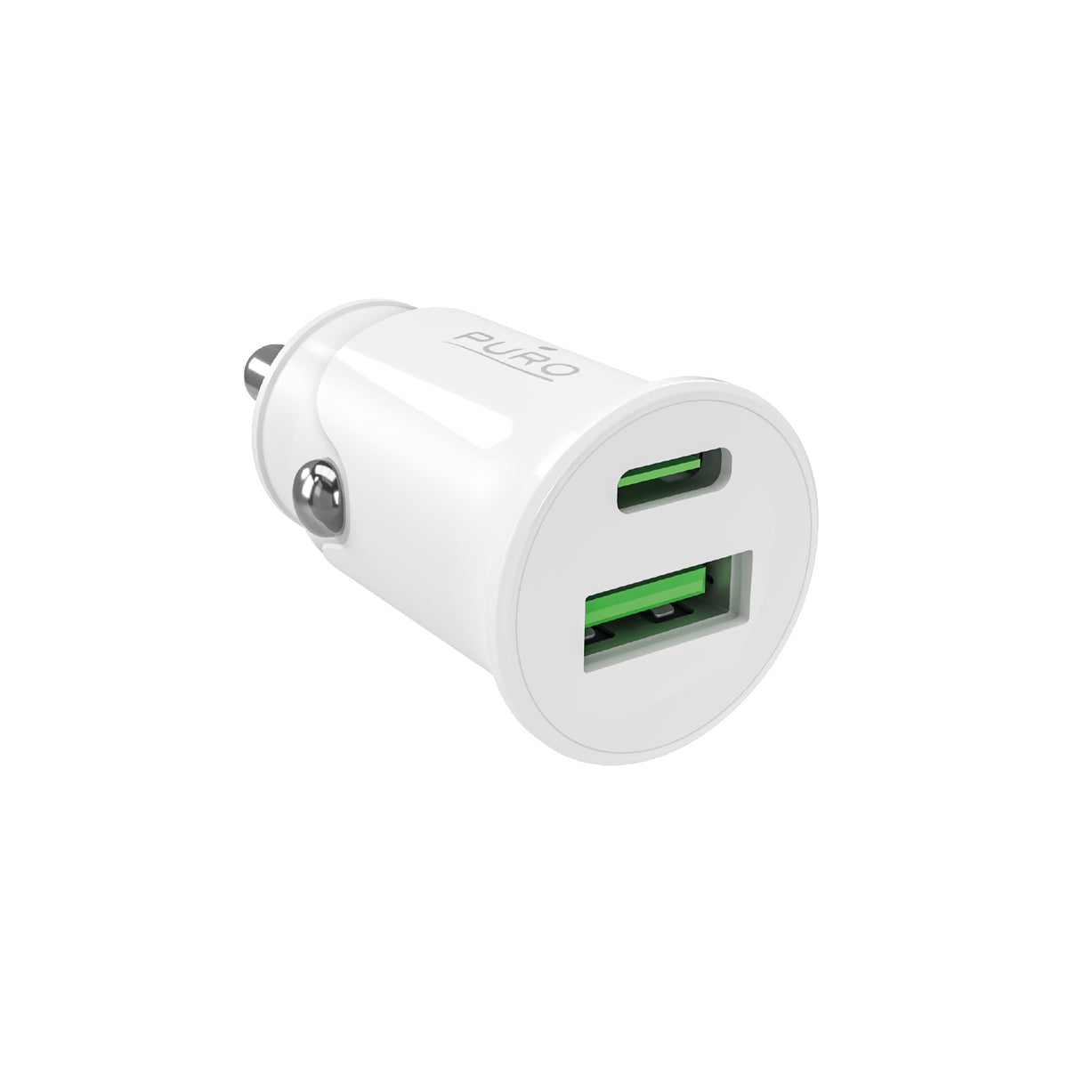 Pro Lite car charger with 1 USB-A port and 1 USB-C port