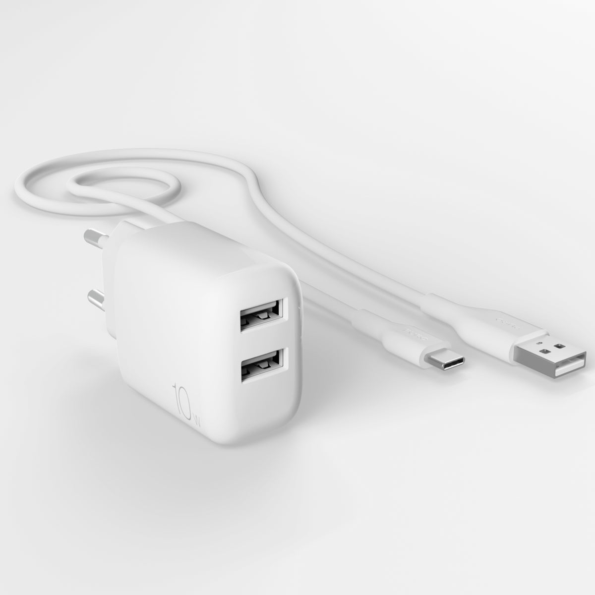 Kit Energia 10W USB‑A + cavo USB‑C