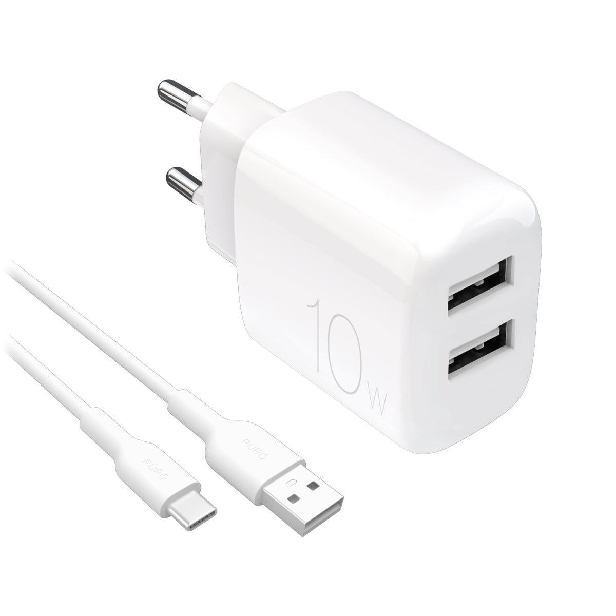 Kit Energia 10W USB‑A + cavo USB‑C