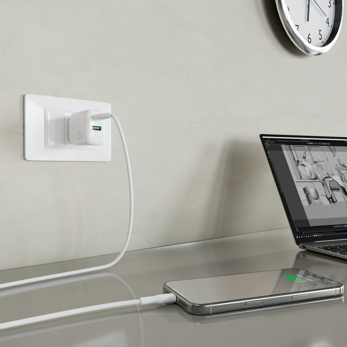 Power Kit: Daily 1 USB-A port and 1 USB-C port + USB-C cable