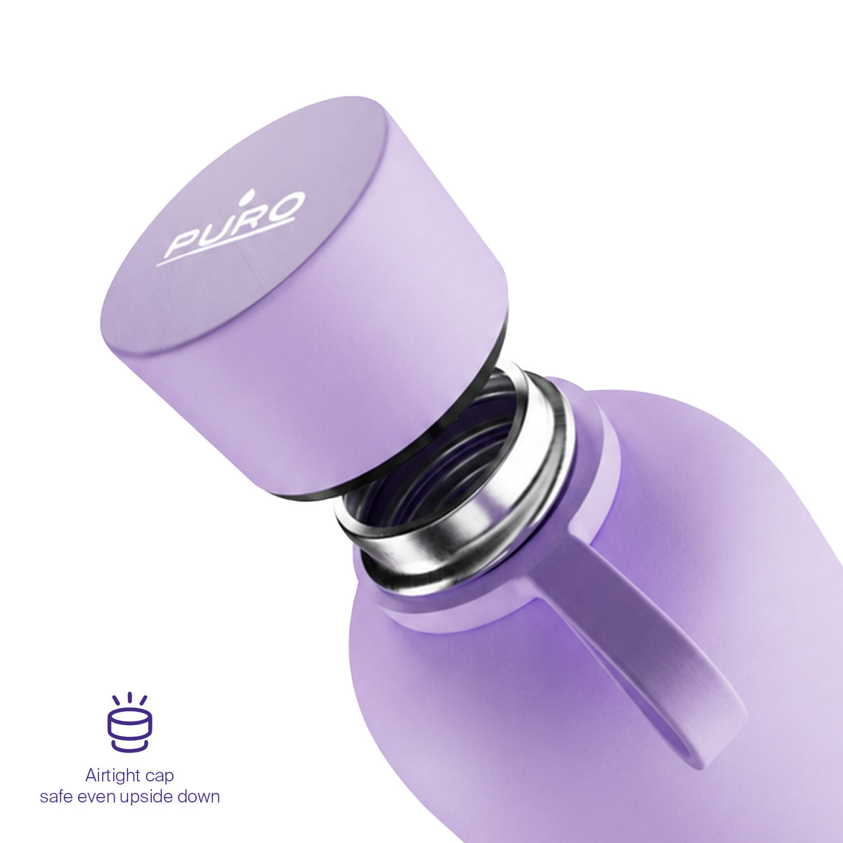 Borraccia termica ermetica “Hydro 7” da 750ml, in acciaio inossidabile, effetto soft-touch