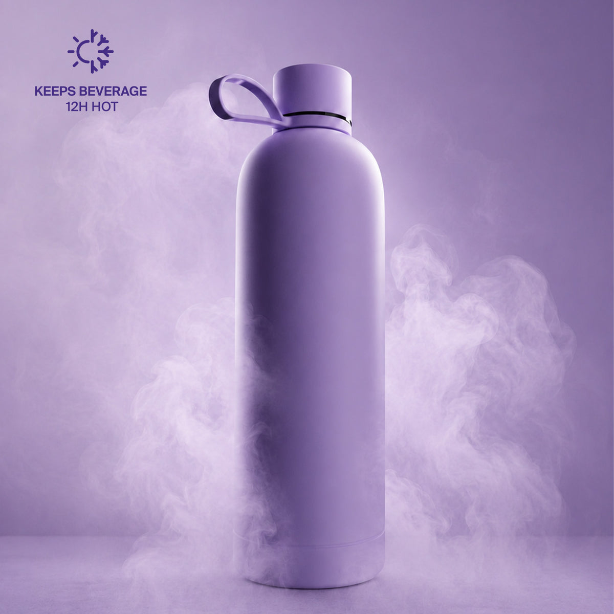 Borraccia termica ermetica “Hydro 7” da 750ml, in acciaio inossidabile, effetto soft-touch
