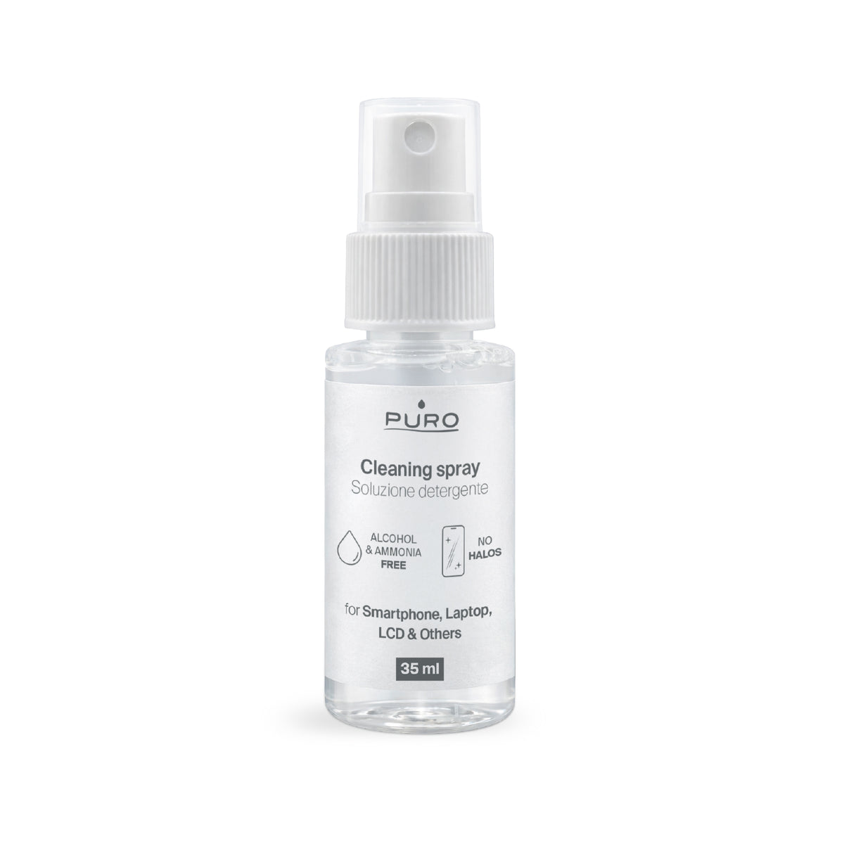 Kit pulizia schermi con spray 35 ml e panno in microfibra