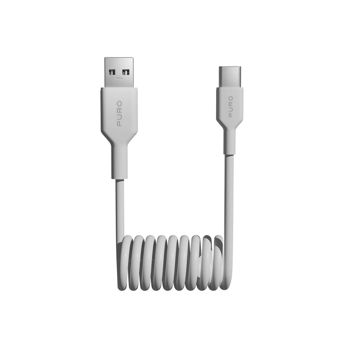 Câble spiralé en TPU, USB-A vers USB-C, 1 m