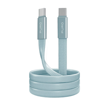 Cavo slim in tessuto intrecciato, da USB-C 2.0 a USB-C 2.0, 1m – Powder Blue
