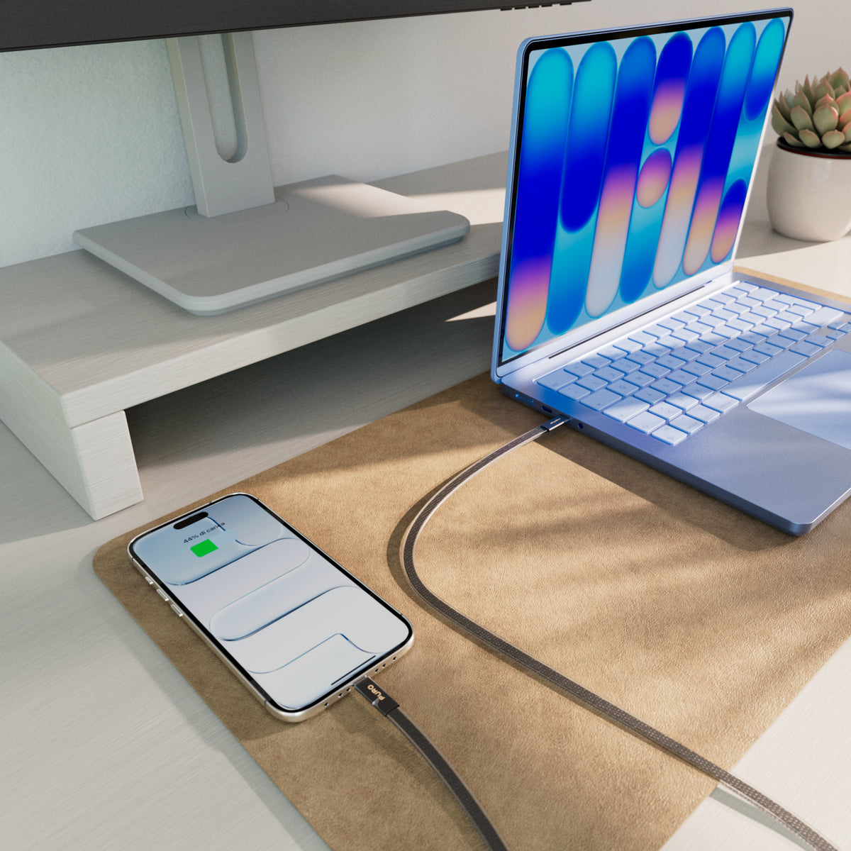 Cavo slim in tessuto intrecciato, da USB-C 2.0 a USB-C 2.0, 1m
