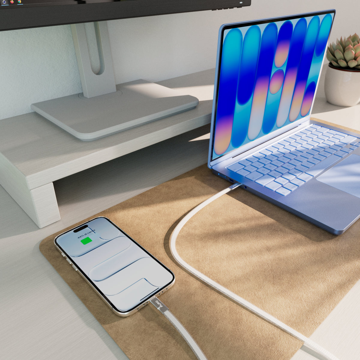 Cavo slim in tessuto intrecciato, da USB-C 2.0 a USB-C 2.0, 1m