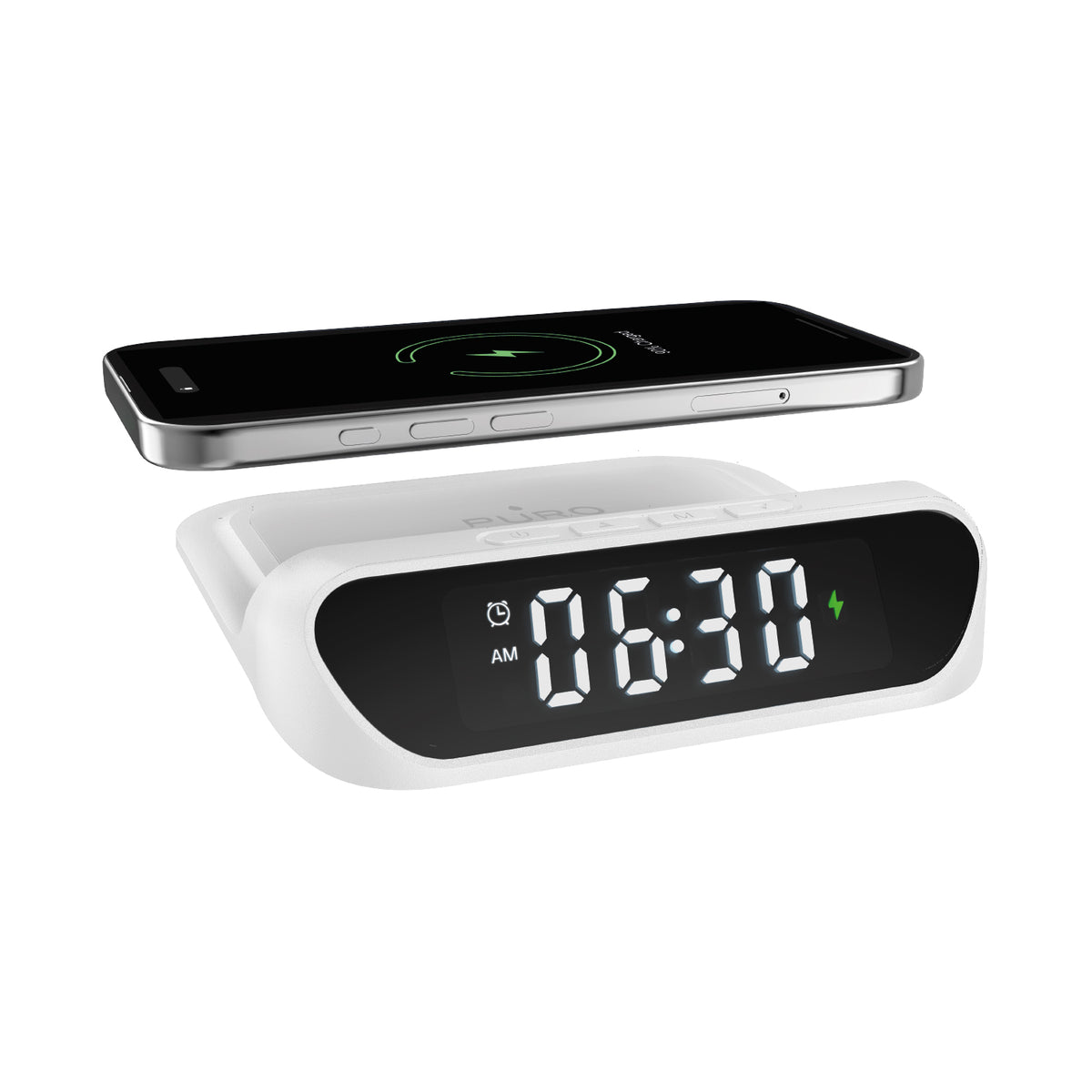 Multifunction alarm clock with wireless charging base