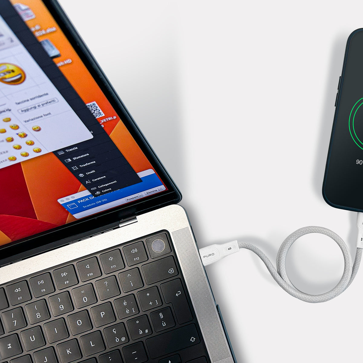 Cavo Avvolgibile Magnetico USB-A a USB-C, 1m