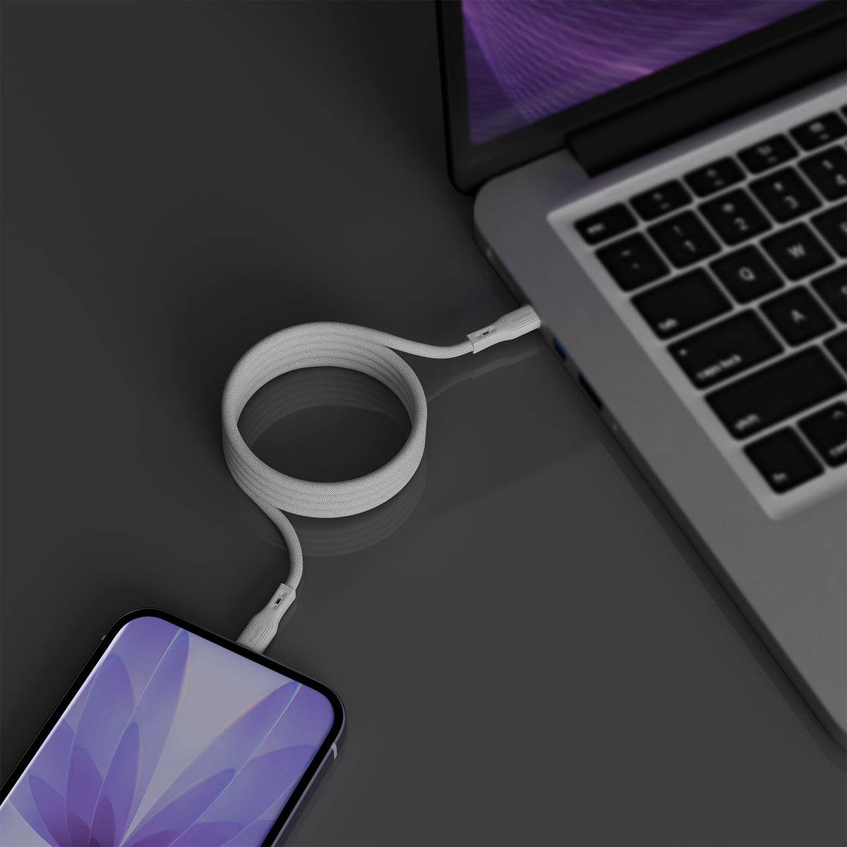 Câble magnétique enroulable USB‑C vers USB‑C 1 m