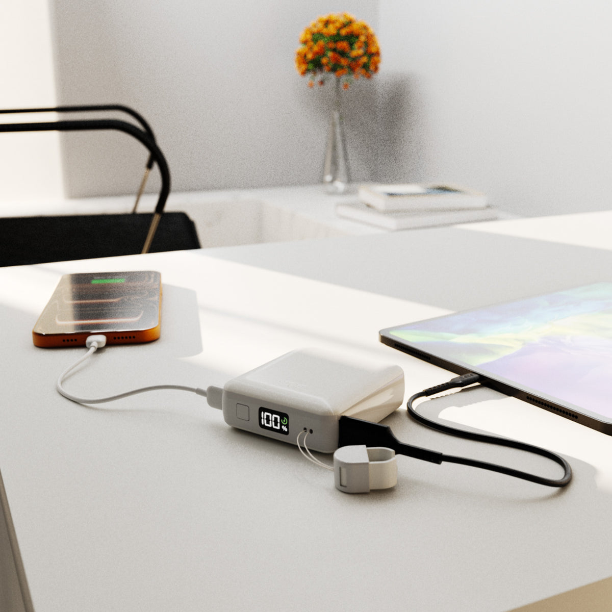 Power Bank 10000 mAh avec câble USB-C et écran LCD