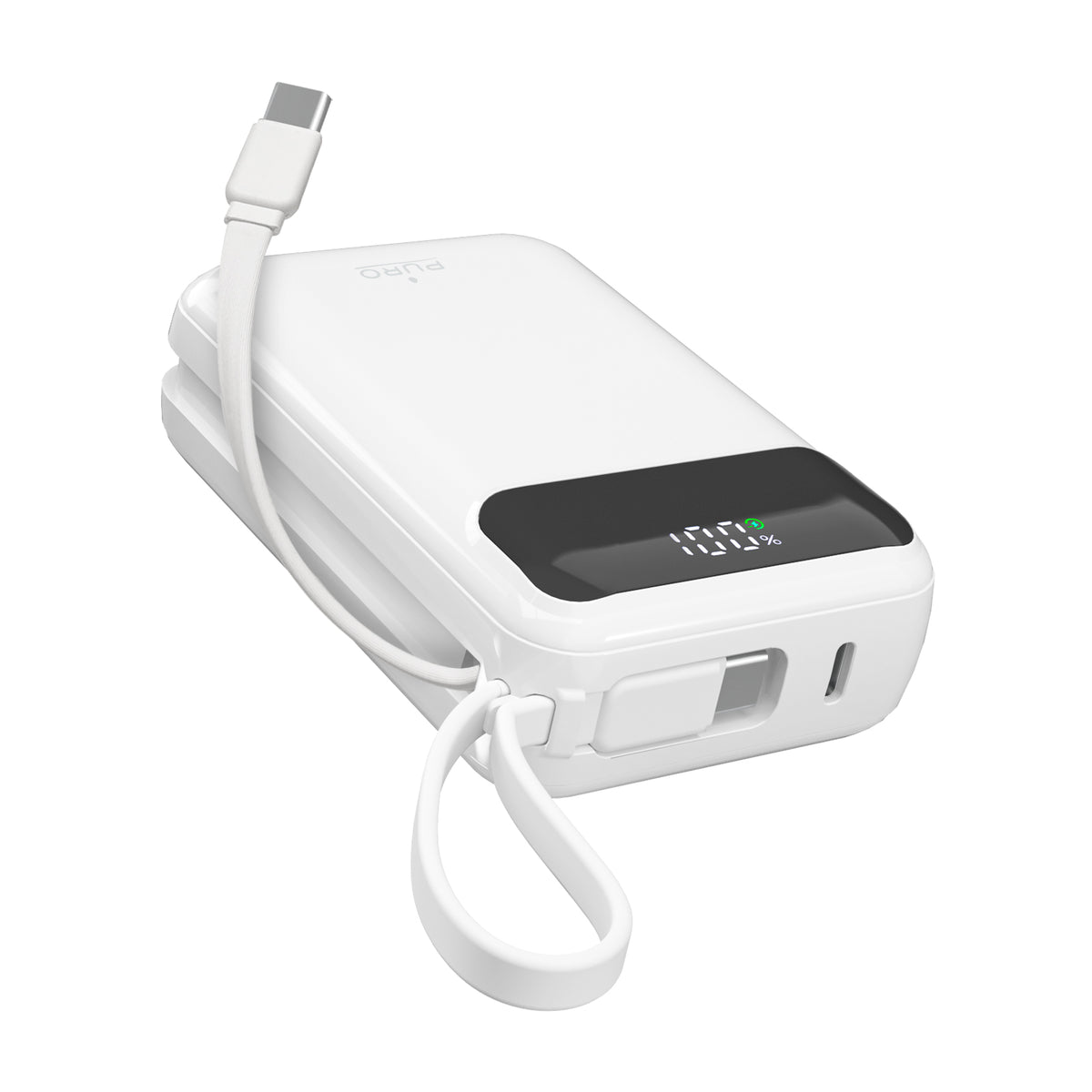 Power bank 10000 mAh 20W LCD Power Duo 10, con cavi integrati e display
