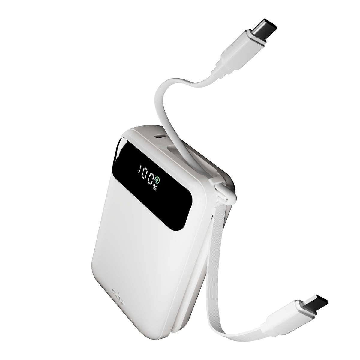 Puro Power Duo 20 20,000 mAh 45 W power bank with LCD and built-in USB-C cables