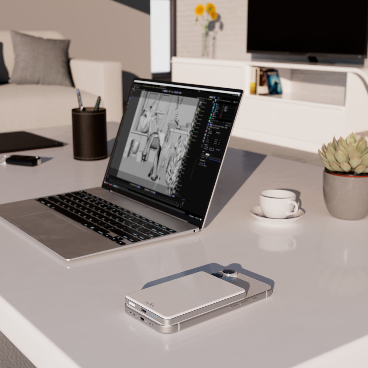 “Pure Power Mag” 5000 mAh MagSafe-compatible magnetic power bank with Qi2 technology
