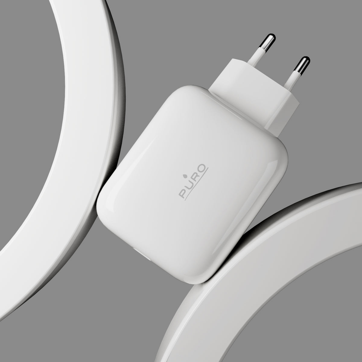  Chargeur GaN 65W avec câble USB‑C rétractable