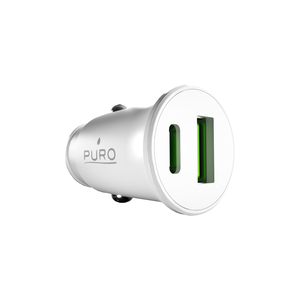 Pro Lite car charger with 1 USB-A port and 1 USB-C port