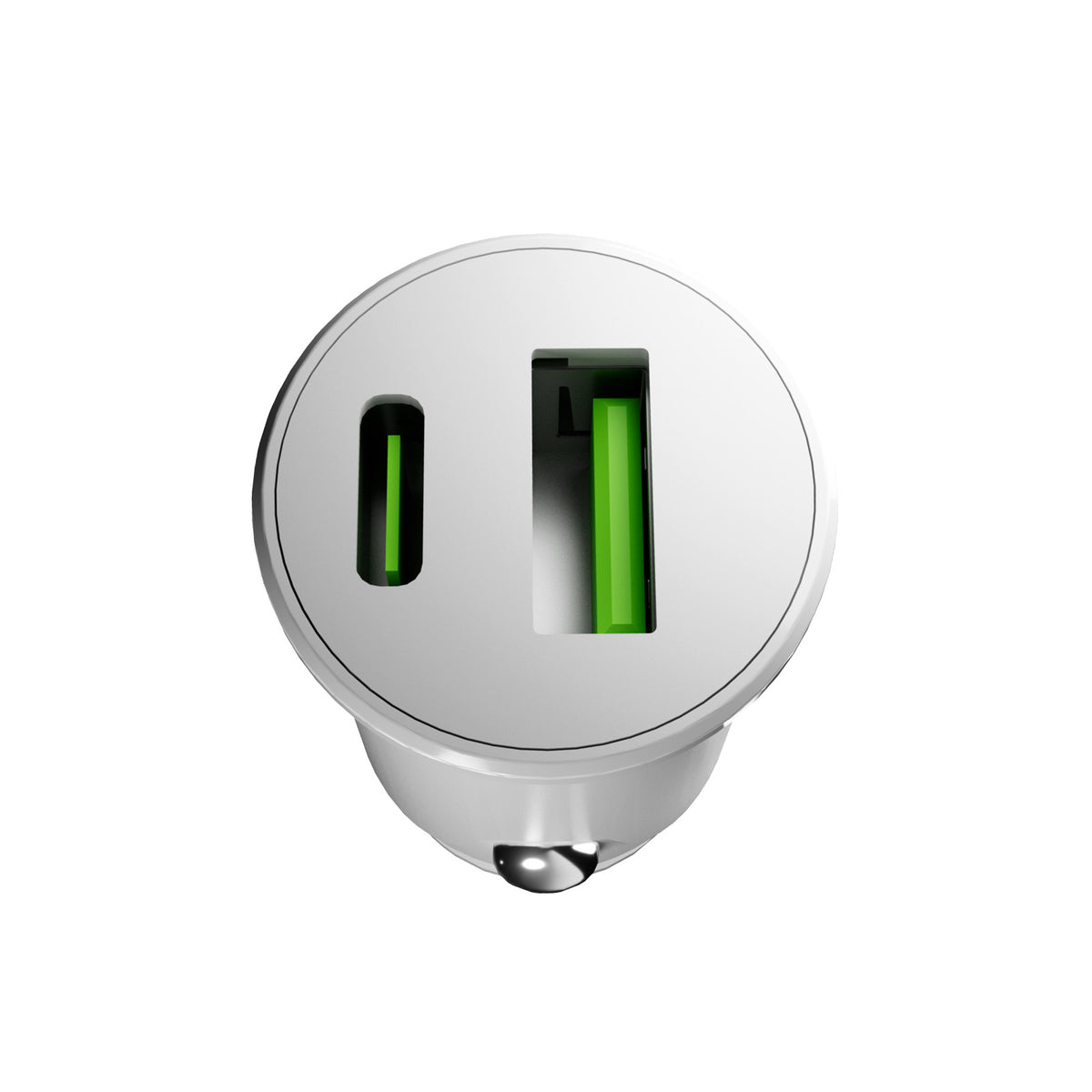 Pro Lite car charger with 1 USB-A port and 1 USB-C port