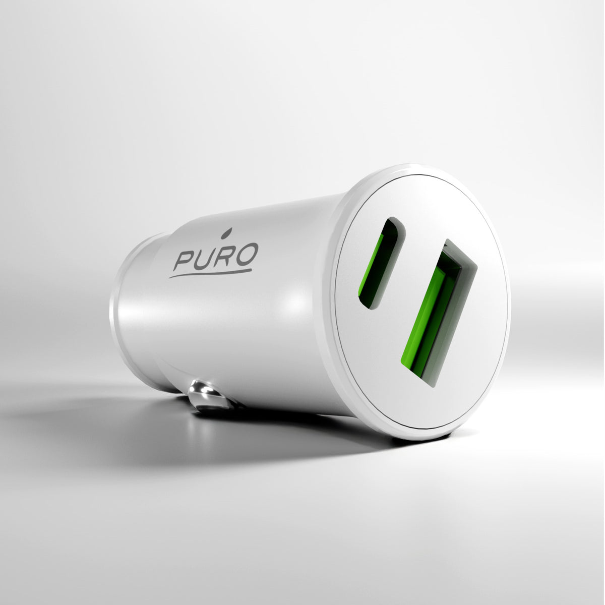 Pro Lite car charger with 1 USB-A port and 1 USB-C port