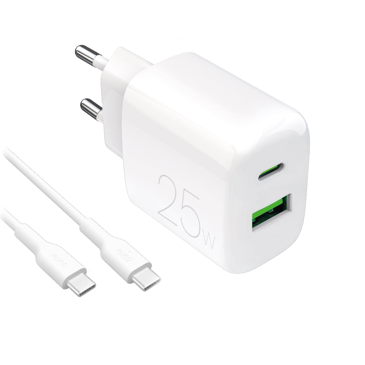  Kit charge 25W USB‑A/USB‑C + câble USB‑C
