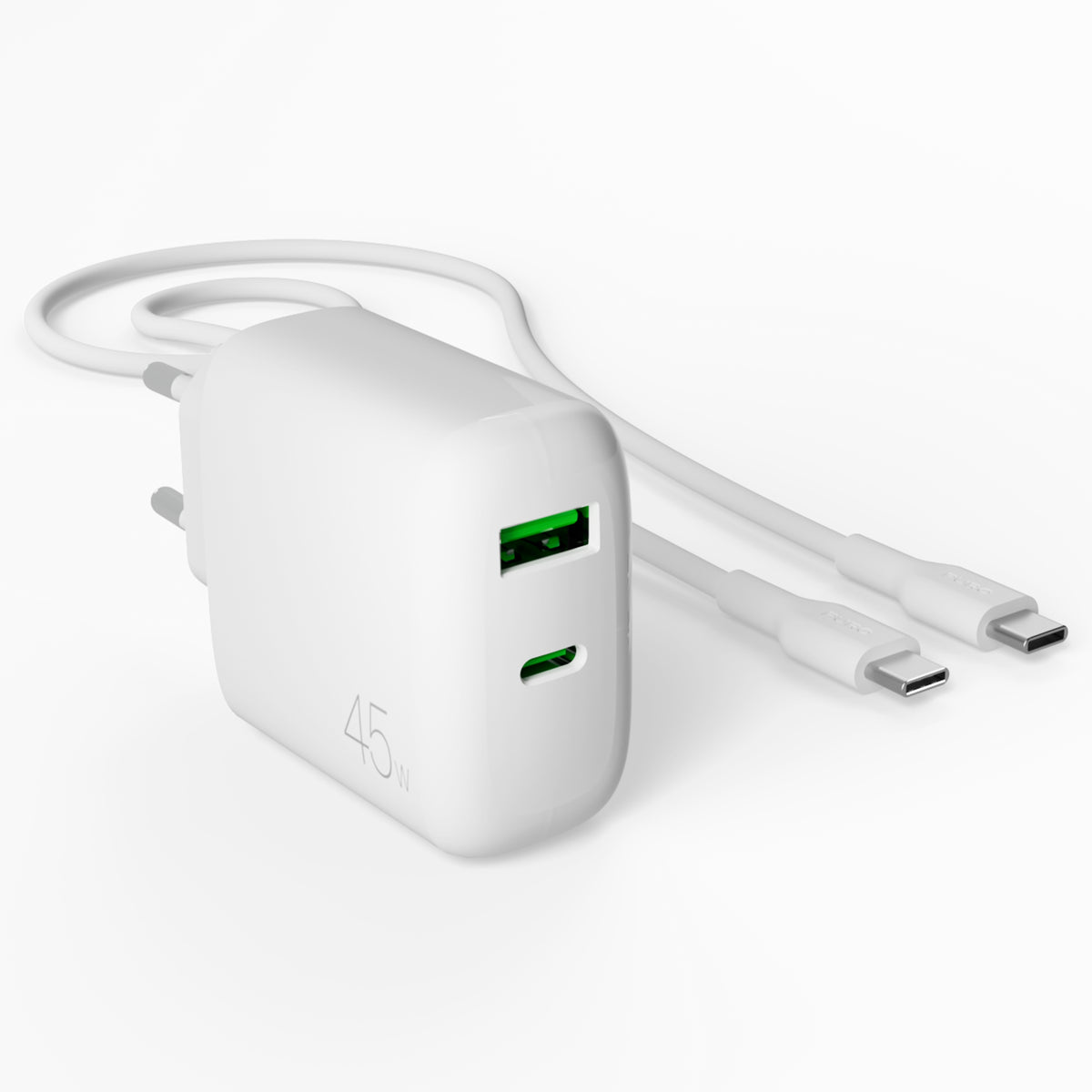  Kit charge 45W USB‑A/USB‑C + câble USB‑C