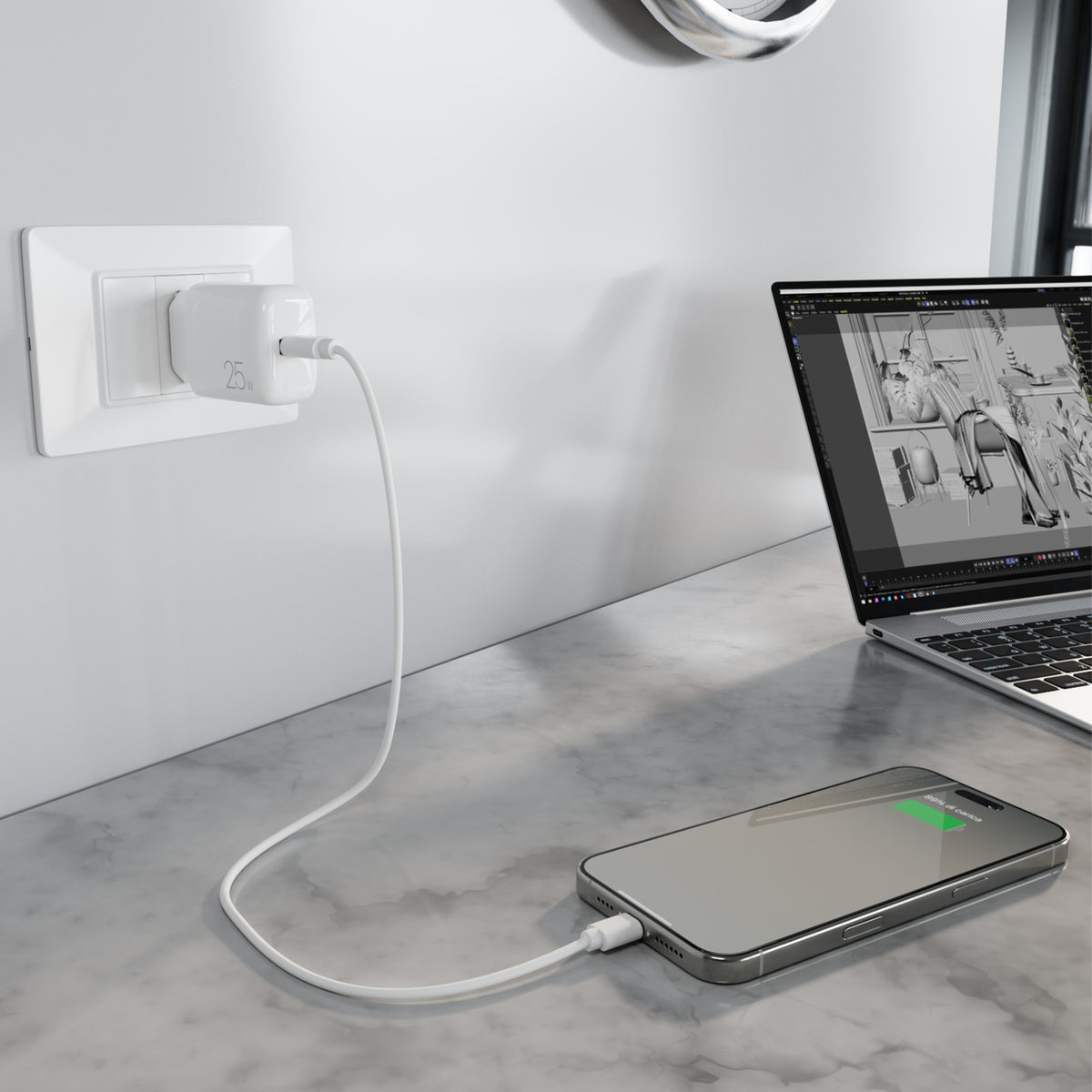 Wall charger DAILY 1 USB-C, 25W